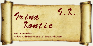 Irina Kontić vizit kartica